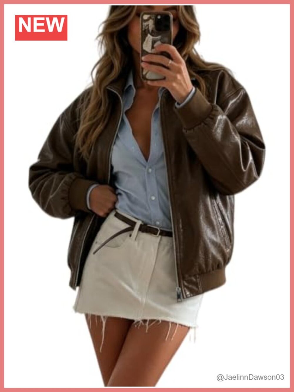 Women Faux Leather Jacket Oversize PU Motorcycle Coat
